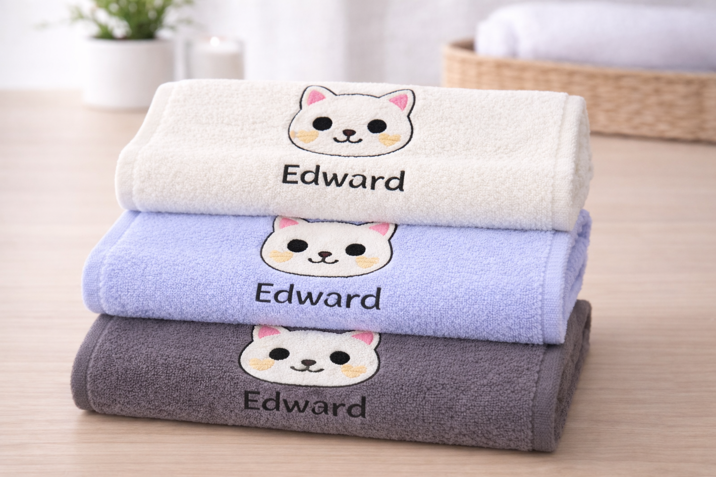 Personalised Kitty Name Towels